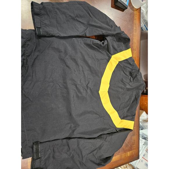 Army Windbreaker APFU Jacket Unisex Black Yellow Full Zip 100% Nylon Size Small - Picture 6 of 6